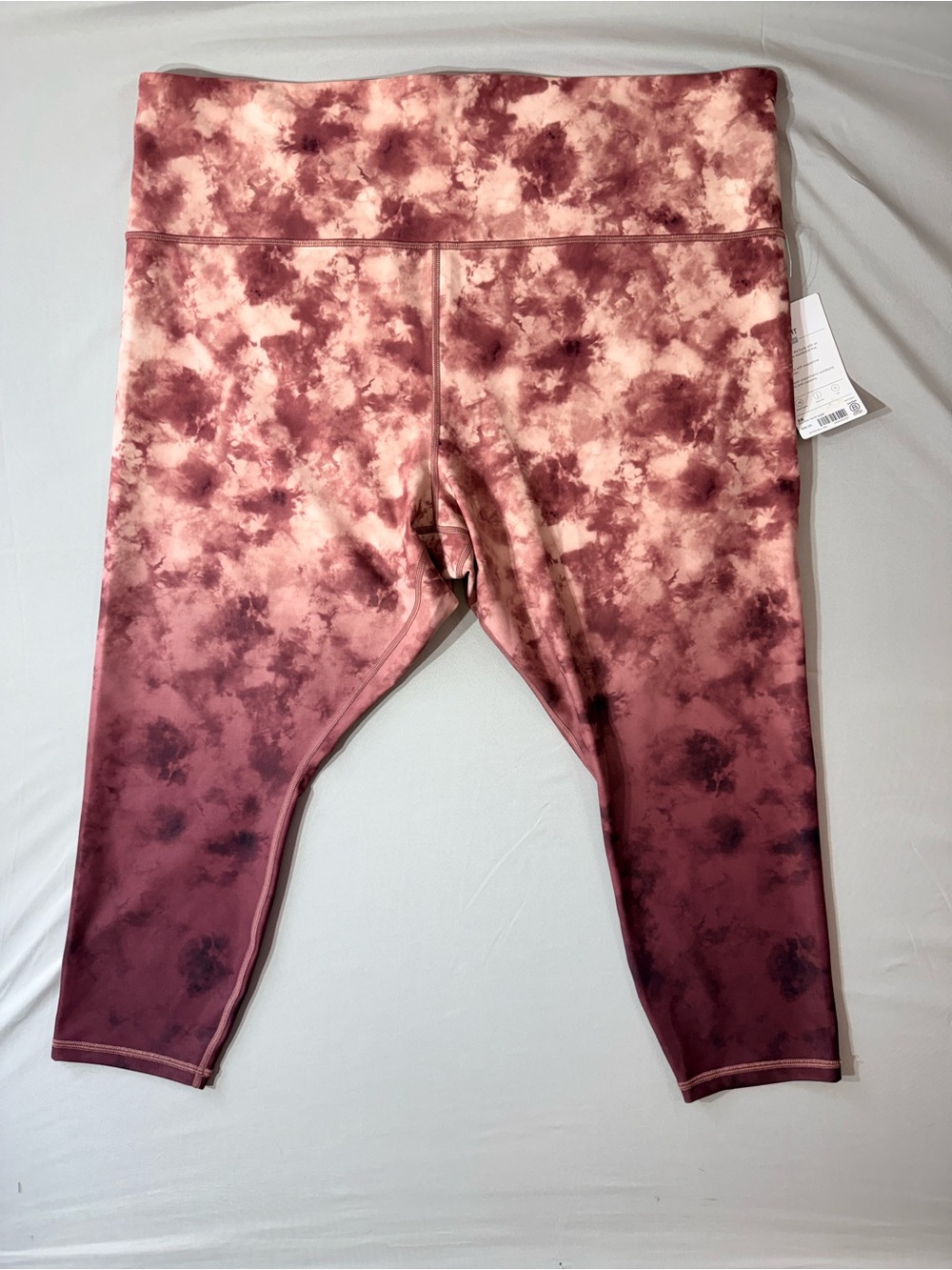 NWT Athleta Elation 7/8 tight maroon tie dye size 3X - Picture 2 of 6
